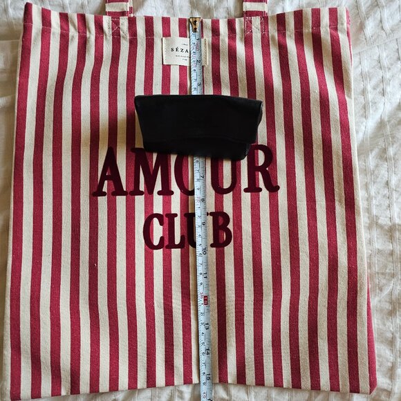 New Sezane Amour Club Striped Tote - Red/White - Picture 9 of 9